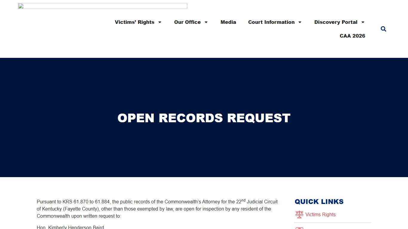 Open Records Request - Commonwealth's Attorney Office